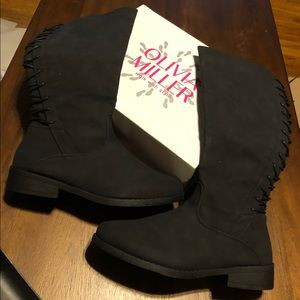 Stylish back lace-up riding boots